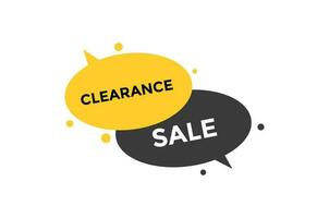 Clearance sale button web banner templates. Vector Illustration