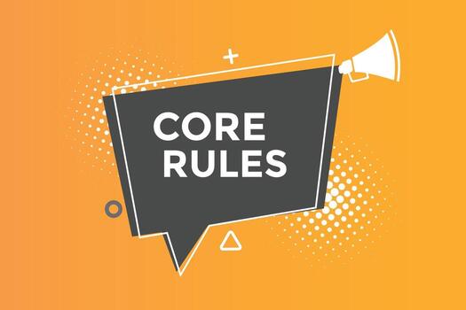 Core rules button web banner templates. Vector Illustration