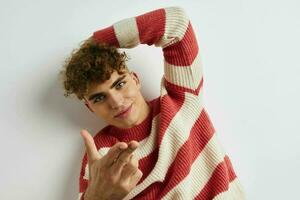 handsome young man hand gesture posing fun Lifestyle unaltered photo