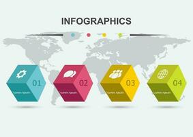 3d cajas infografía diseño modelo con sombra vector