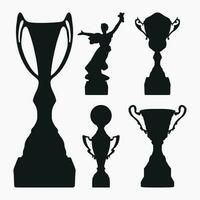Silhouettes of cups for awarding the achievements of the winners. vector