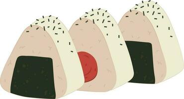 Japanese Onigiri Rice Ball Cuisine Illustration Graphic Element Art Card vector