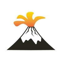 en erupción volcán icono vector