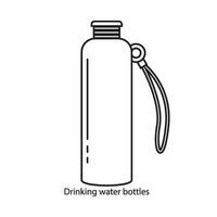Bebiendo agua botellas icono vector