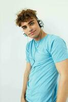 Attractive man music technology entertainment unaltered photo