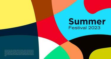 Vector colorful abstract fluid background for summer festival 2023