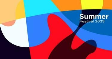 Vector colorful abstract fluid background for summer festival 2023