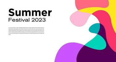 Vector Colorful Liquid Abstract Background for Summer Festival 2023