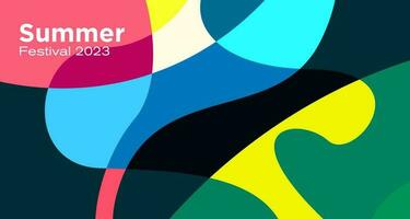 Vector colorful abstract fluid background for summer festival 2023