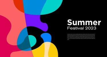 Vector Colorful Liquid Abstract Background for Summer Festival 2023