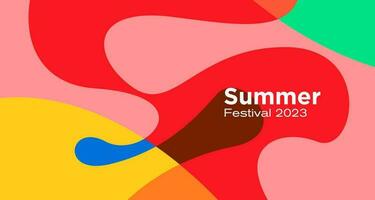 Vector colorful abstract fluid background for summer festival 2023