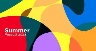 Vector colorful abstract fluid background for summer festival 2023