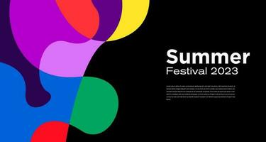 Vector Colorful Liquid Abstract Background for Summer Festival 2023