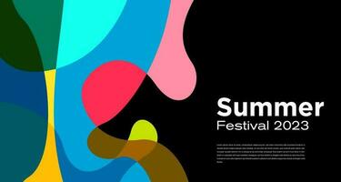 Vector Colorful Liquid Abstract Background for Summer Festival 2023