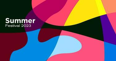Vector colorful abstract fluid background for summer festival 2023
