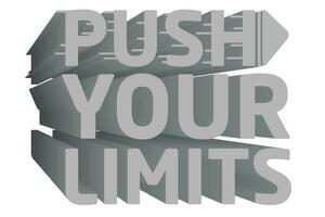 3d Quote About Gym - Push Your Limits vector