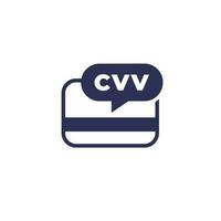 card CVV code icon on white vector