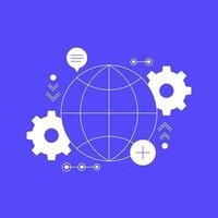 Global settings, network vector icon for web