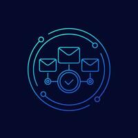 email marketing icon, linear design vector