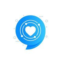 core value icon with a heart, vector