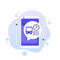 bus schedule app, timetable vector icon with a phone