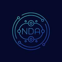 NDA, Non disclosure agreement linear icon vector