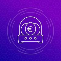 business incubator line icon with euro, vector