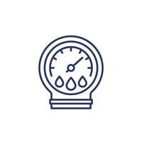 Hygrometer line icon, humidity measurement tool vector