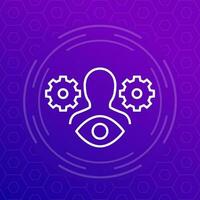 viewers, audience settings line icon for web vector