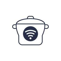 smart cooker or steamer icon on white vector