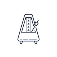 metronome with pendulum line icon vector