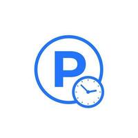 parking time icon on white vector