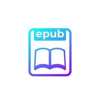 epub file, e-book format icon vector