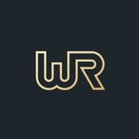 WR letters logo, vector design on dark