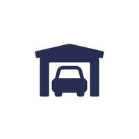 Garage icon with a car vector