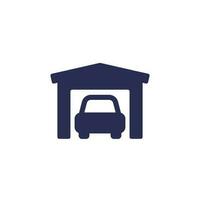 Garage icon with a car vector