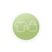 upcycling line icon, reuse old clothes, vector