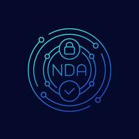 NDA icon, Non disclosure agreement linear vector
