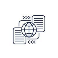 Global data exchange line icon vector