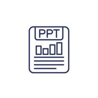 PPT file format line icon vector