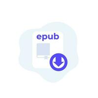 epub file download icon, e-book format vector