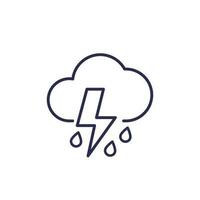 Storm or thunder line icon vector