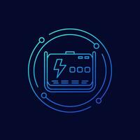 portable power generator icon, linear design vector