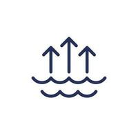 evaporation of water line icon vector