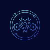 Bottleneck analysis icon, linear design vector