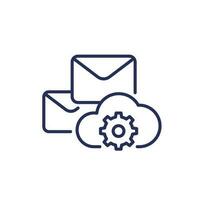 correo electrónico automatización, saas línea icono vector