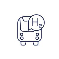 hydrogen bus line icon on white vector