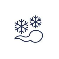 frozen sperm or cryopreservation line icon vector