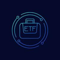 etf portafolio icono, intercambiar negociado fondos lineal diseño vector