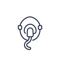 oxygen mask line icon, vector